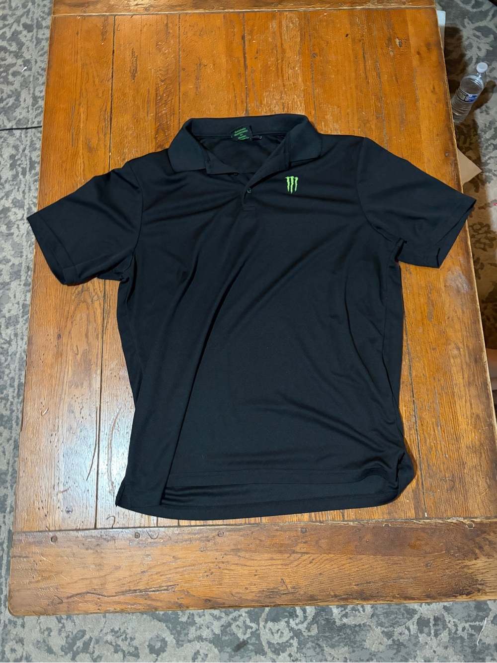 Monster Energy Black Polo Shirt with Green Logo